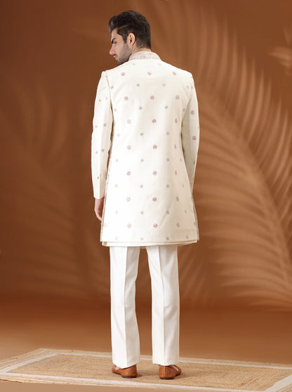 Ivory Embroidered  Indowestern | TULA
