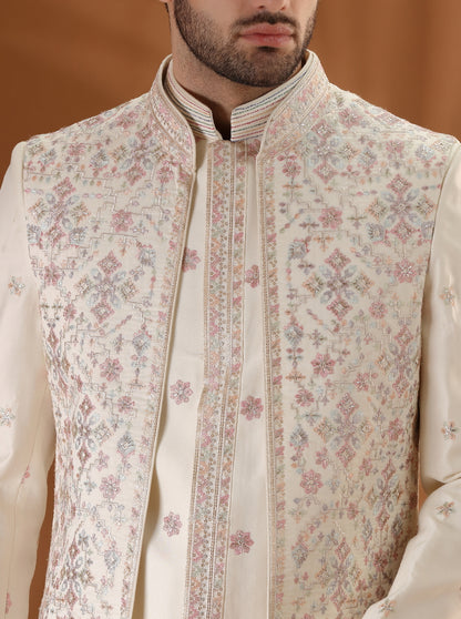 Ivory Embroidered  Indowestern | TULA
