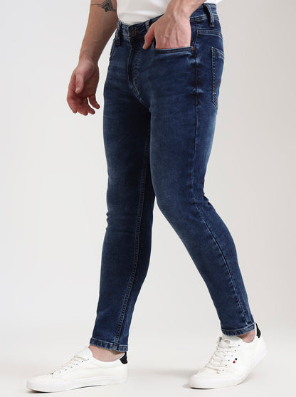 Smoky Indigo Blue Washed Rider Fit Jeans | JadeBlue