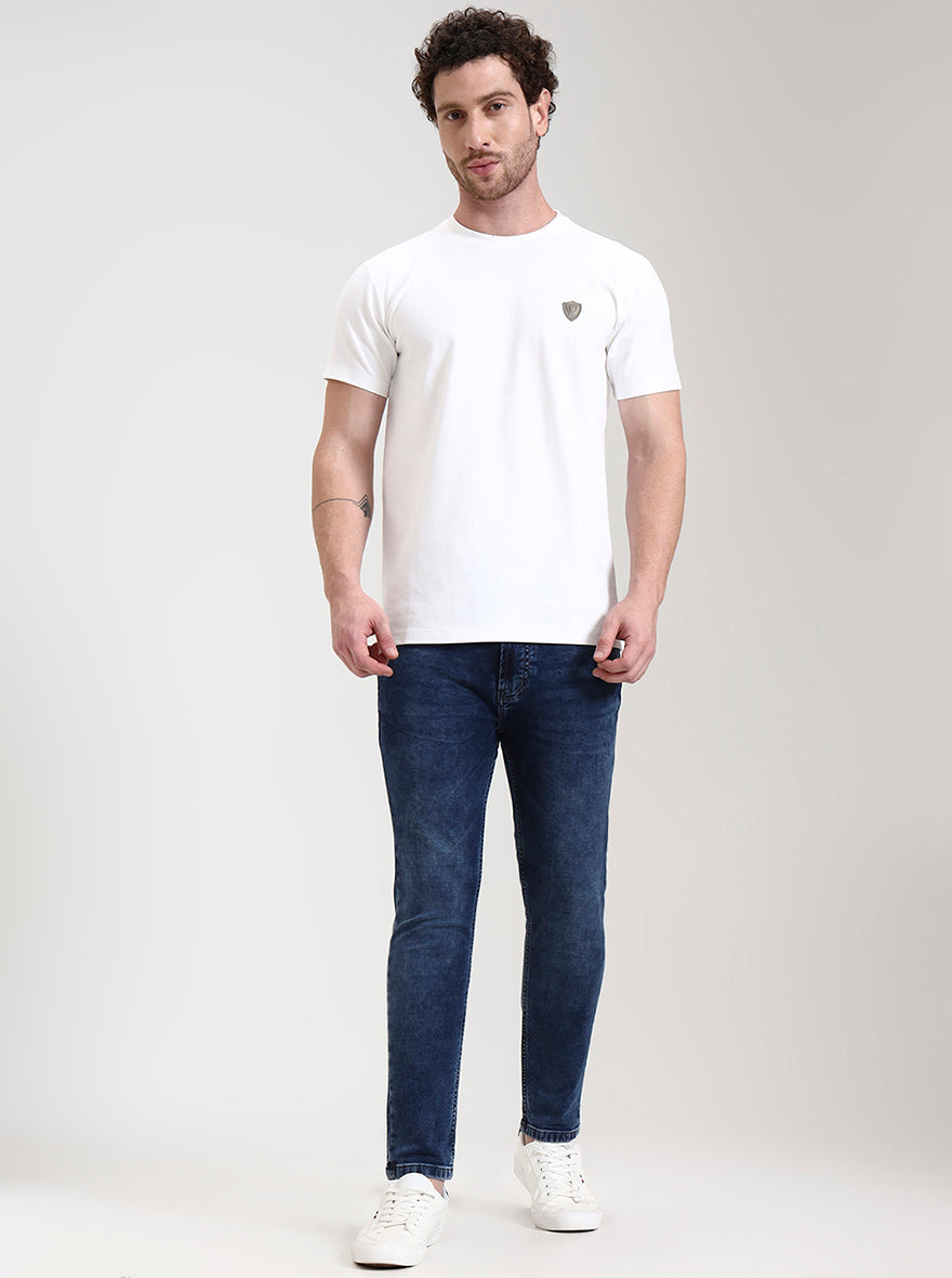 Smoky Indigo Blue Washed Rider Fit Jeans | JadeBlue