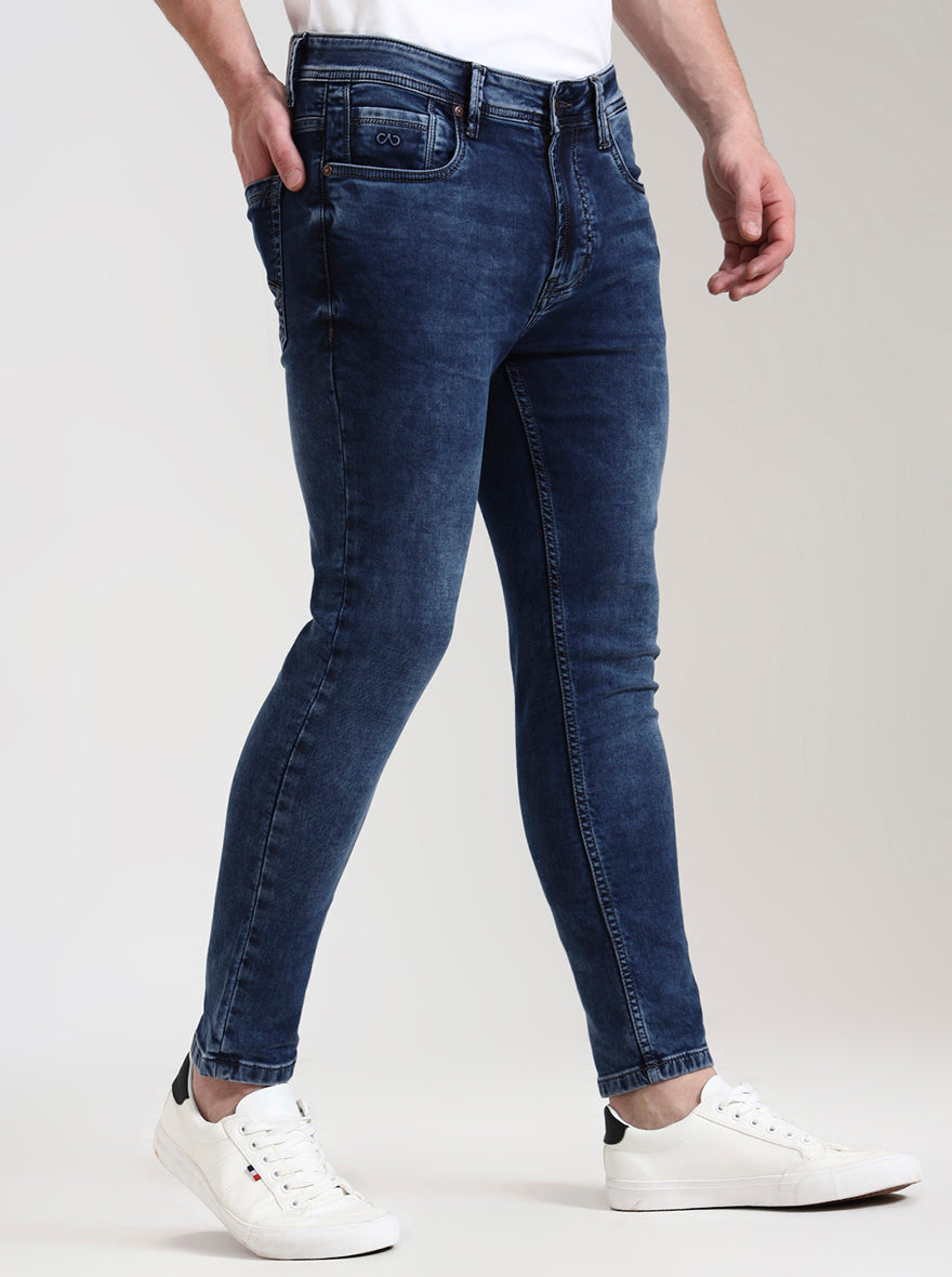 Smoky Indigo Blue Washed Rider Fit Jeans | JadeBlue