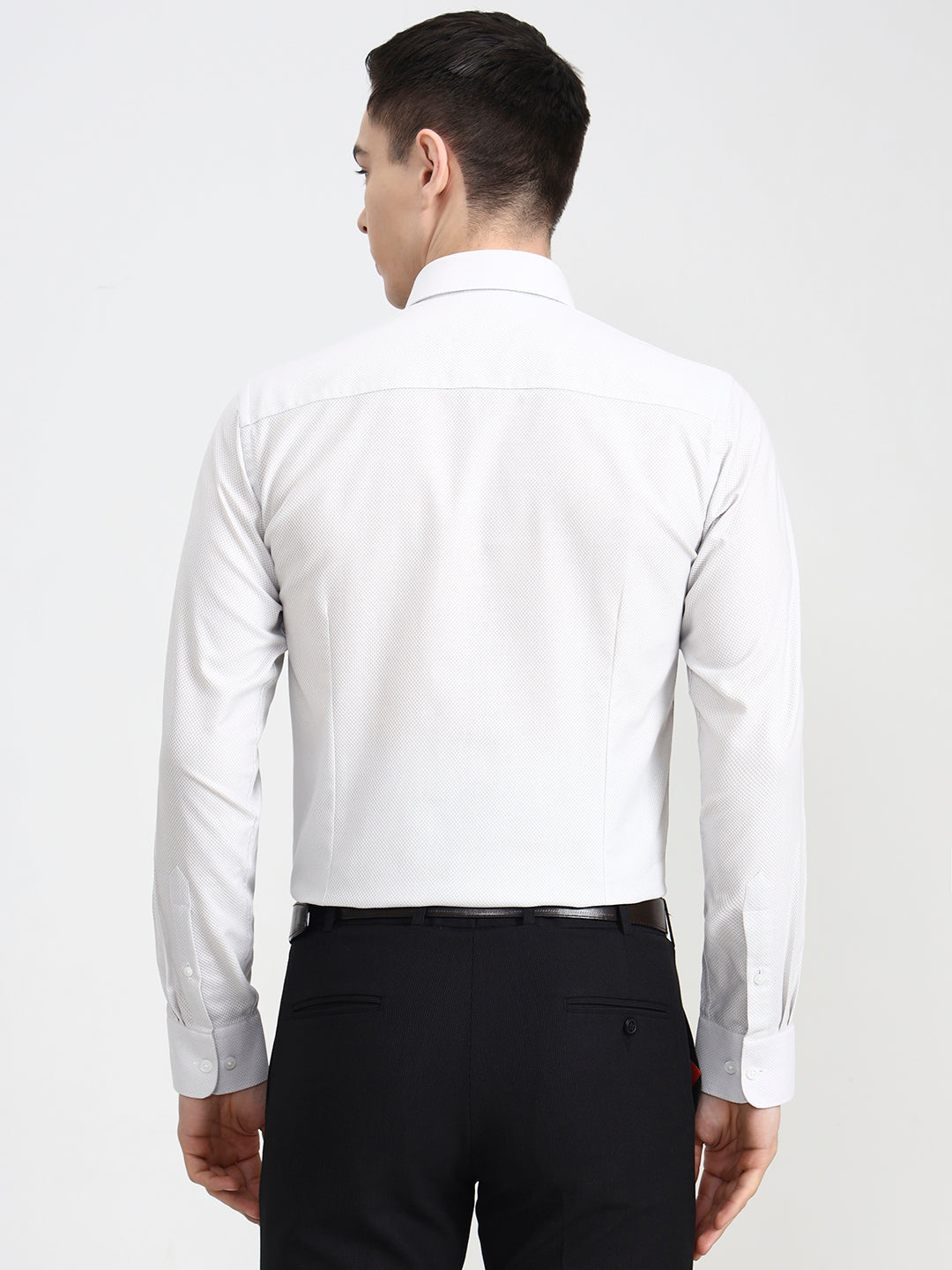Grey Solid Slim Fit Formal Shirt | JadeBlue Youth