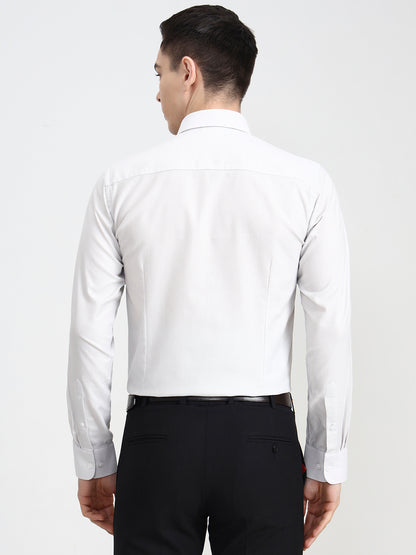 Grey Solid Slim Fit Formal Shirt | JadeBlue Youth
