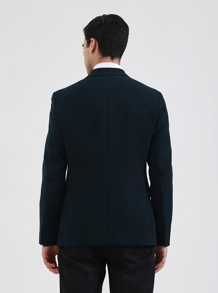 Green Solid Regular Fit Blazer | Wyre