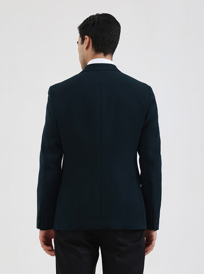 Green Solid Regular Fit Blazer | Wyre