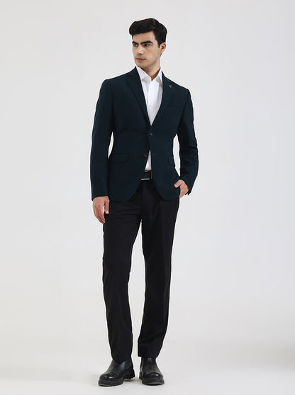 Green Solid Regular Fit Blazer | Wyre