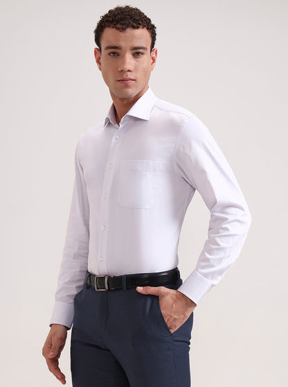 Light Grey Solid Slim Fit Formal Shirt | JadeBlue Super Luxe