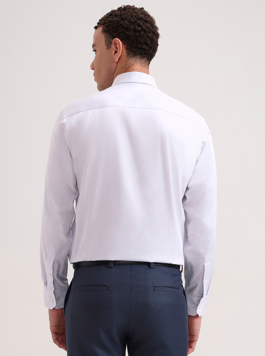 Light Grey Solid Slim Fit Formal Shirt | JadeBlue Super Luxe
