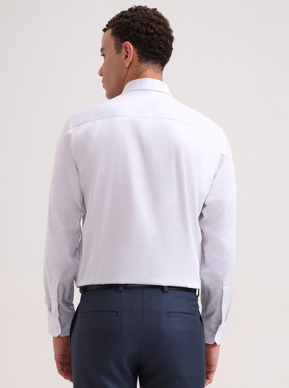Light Grey Solid Slim Fit Formal Shirt | JadeBlue Super Luxe