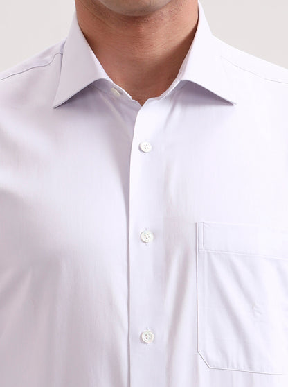 Light Grey Solid Slim Fit Formal Shirt | JadeBlue Super Luxe