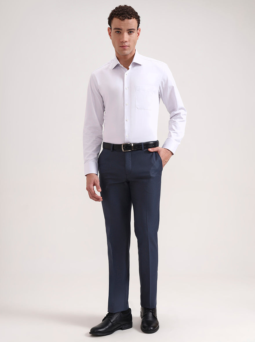 Light Grey Solid Slim Fit Formal Shirt | JadeBlue Super Luxe
