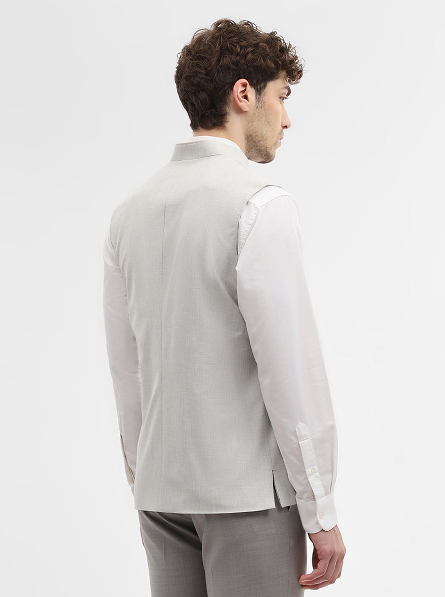 Light Grey Solid Regular Fit Modi Jacket | JadeBlue