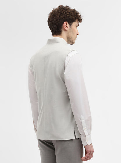 Light Grey Solid Regular Fit Modi Jacket | JadeBlue