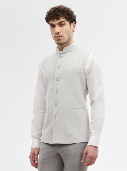 Light Grey Solid Regular Fit Modi Jacket | JadeBlue