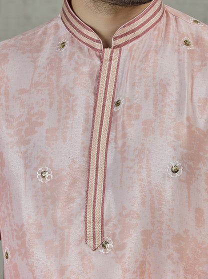 Peach Printed Kurta Pajama | Virasana