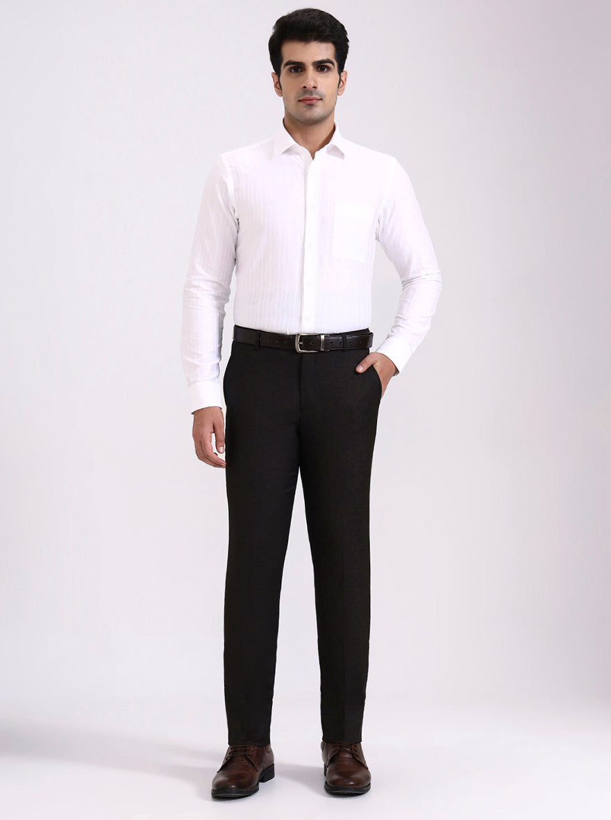 White Striped Slim Fit Formal Shirt | JadeBlue Youth