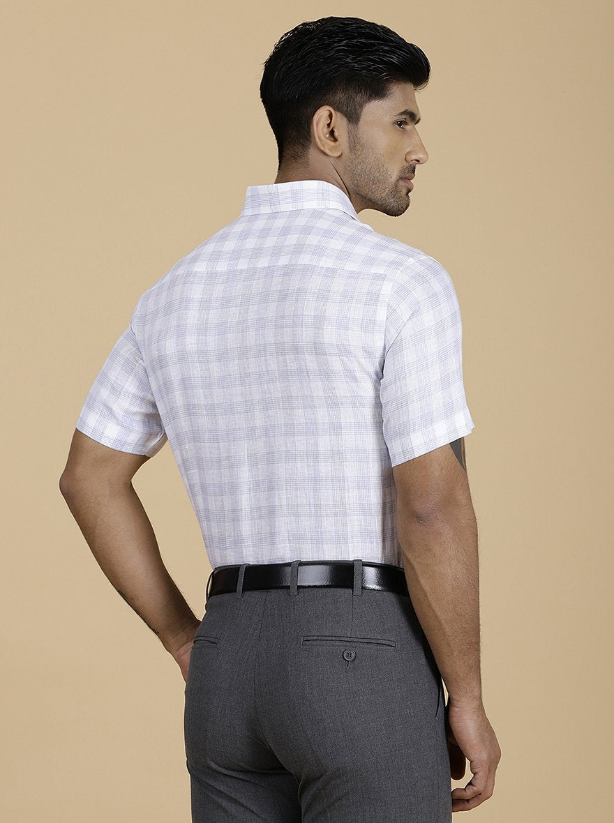 Purple Checked Regular Fit Formal Shirt | JadeBlue