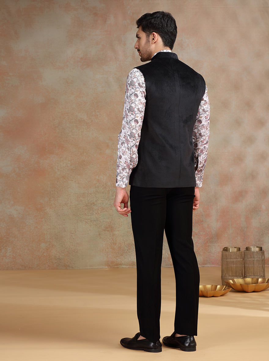 Black Broach Bandhgala Jacket | JB X JB