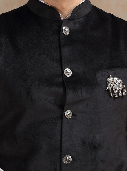 Black Broach Bandhgala Jacket | JB X JB