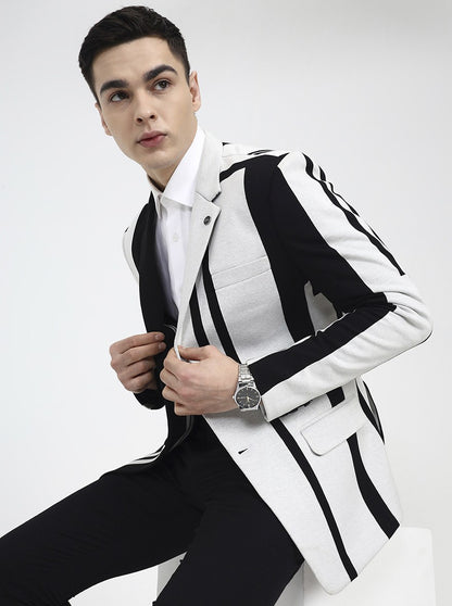 White Printed Regular Fit Blazer | Wyre