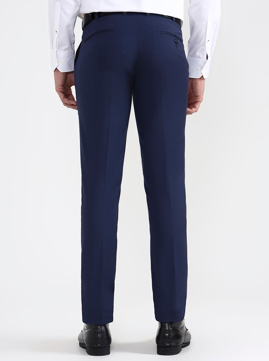 Blue Solid Super Slim Fit Formal Trouser | JB X JB