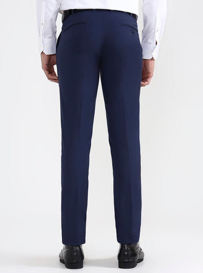 Blue Solid Super Slim Fit Formal Trouser | JB X JB