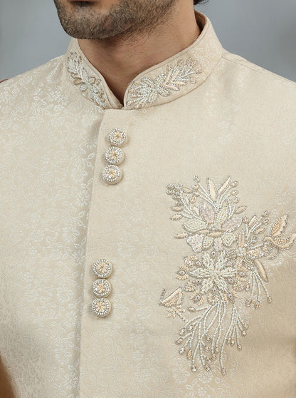 Fawn Self Design Indowestern | Virasana