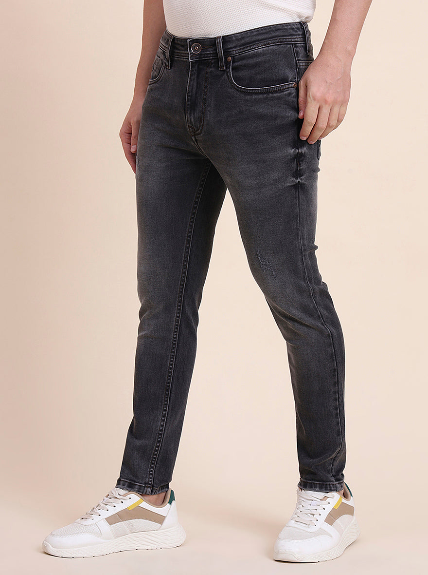 Charcoal Grey Washed Rider Fit Jeans | JadeBlue