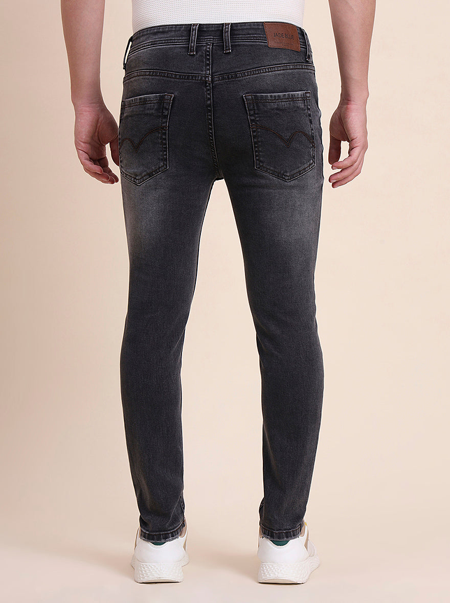 Charcoal Grey Washed Rider Fit Jeans | JadeBlue