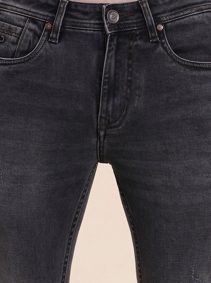 Charcoal Grey Washed Rider Fit Jeans | JadeBlue