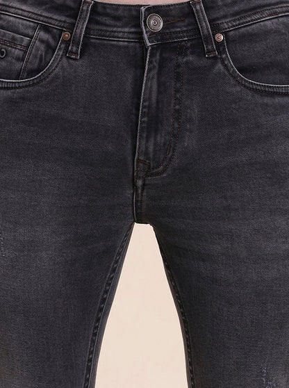 Charcoal Grey Washed Rider Fit Jeans | JadeBlue