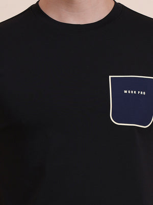 Black Printed Slim Fit T-Shirt | JadeBlue