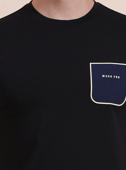 Black Printed Slim Fit T-Shirt | JadeBlue