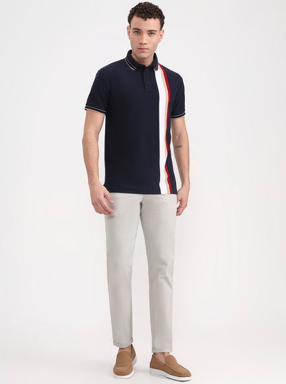 Light Grey Solid Slim Fit Casual Trouser | Greenfibre