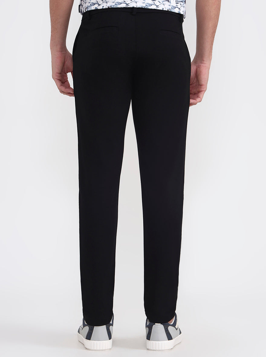 Black Solid Venice Fit Casual Trouser | JadeBlue