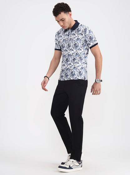 Black Solid Venice Fit Casual Trouser | JadeBlue