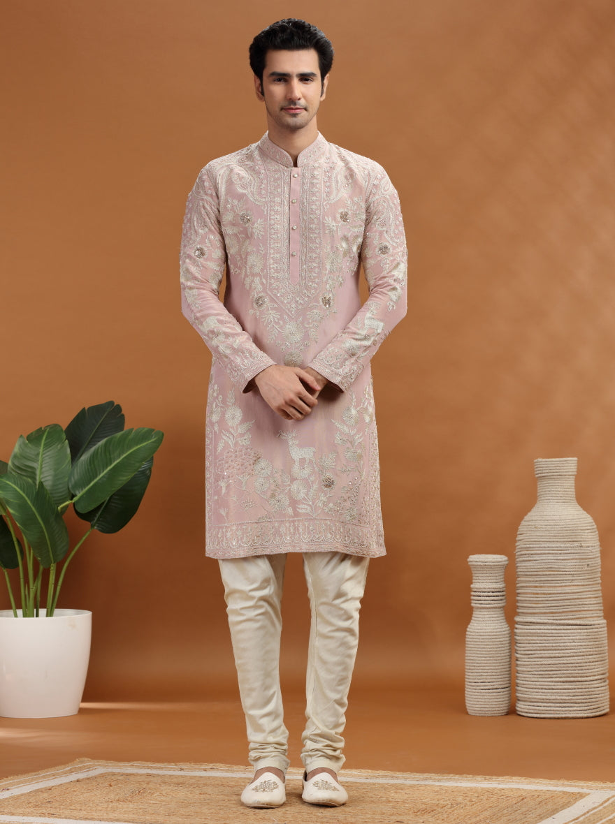 Pink Embroidered Kurta | TULA
