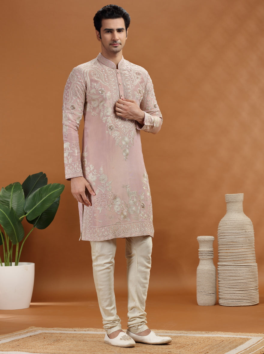 Pink Embroidered Kurta | TULA