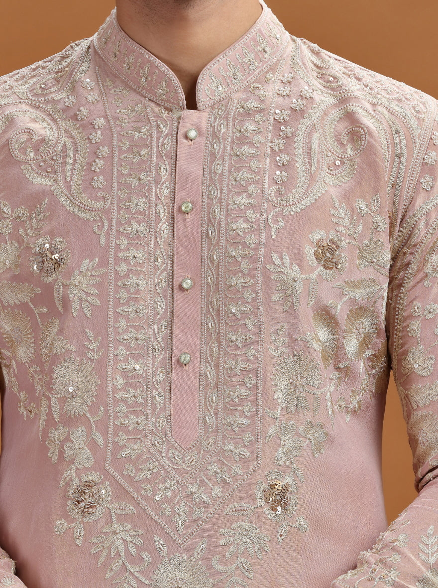 Pink Embroidered Kurta | TULA