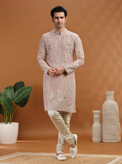 Pink Embroidered Kurta | TULA