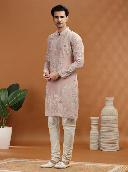 Pink Embroidered Kurta | TULA