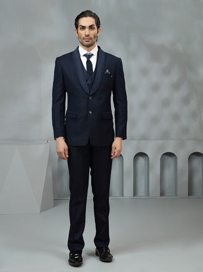 Blue Solid Jodhpuri Suit | JadeBlue