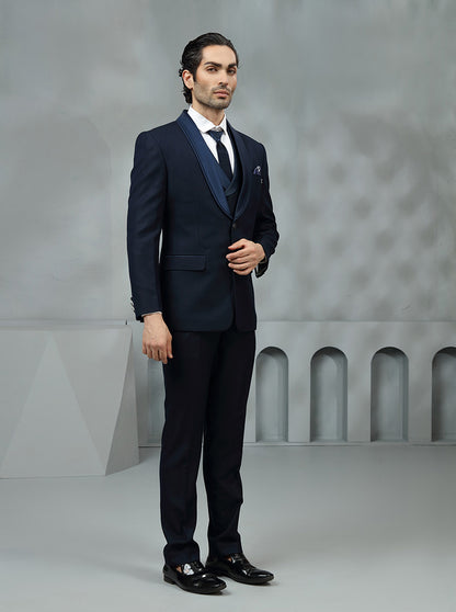 Blue Solid Jodhpuri Suit | JadeBlue