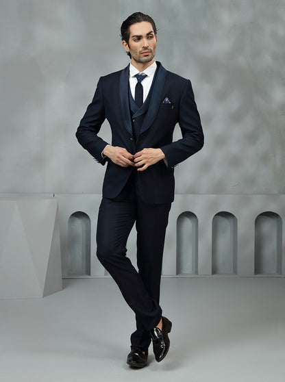 Blue Solid Jodhpuri Suit | JadeBlue