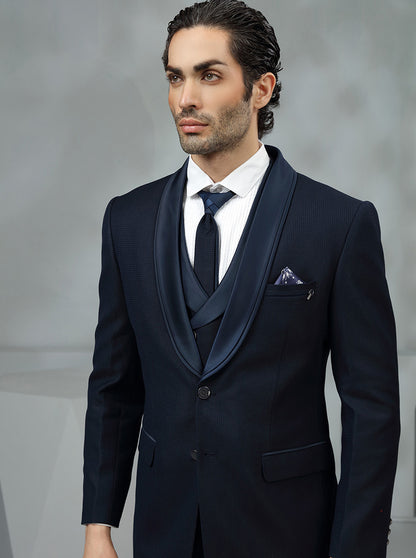 Blue Solid Jodhpuri Suit | JadeBlue