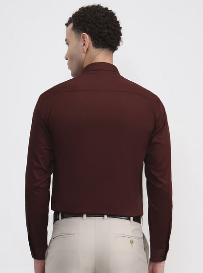 Brown Printed Slim Fit Party Wear Shirt | Wyre