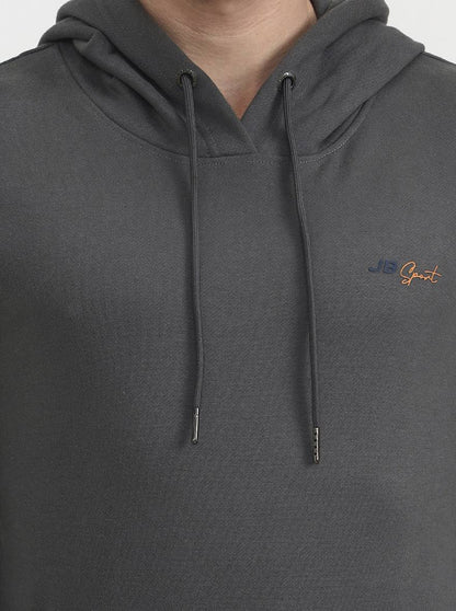 Grey Solid Slim Fit Winter T-Shirt | JadeBlue