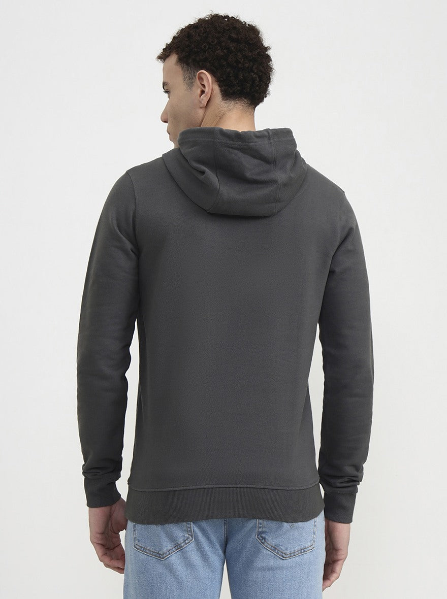 Grey Solid Slim Fit Winter T-Shirt | JadeBlue