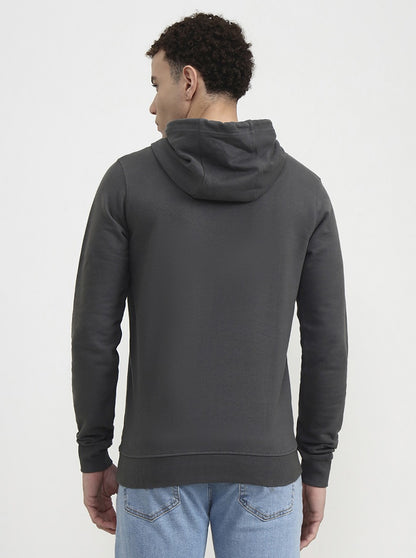 Grey Solid Slim Fit Winter T-Shirt | JadeBlue