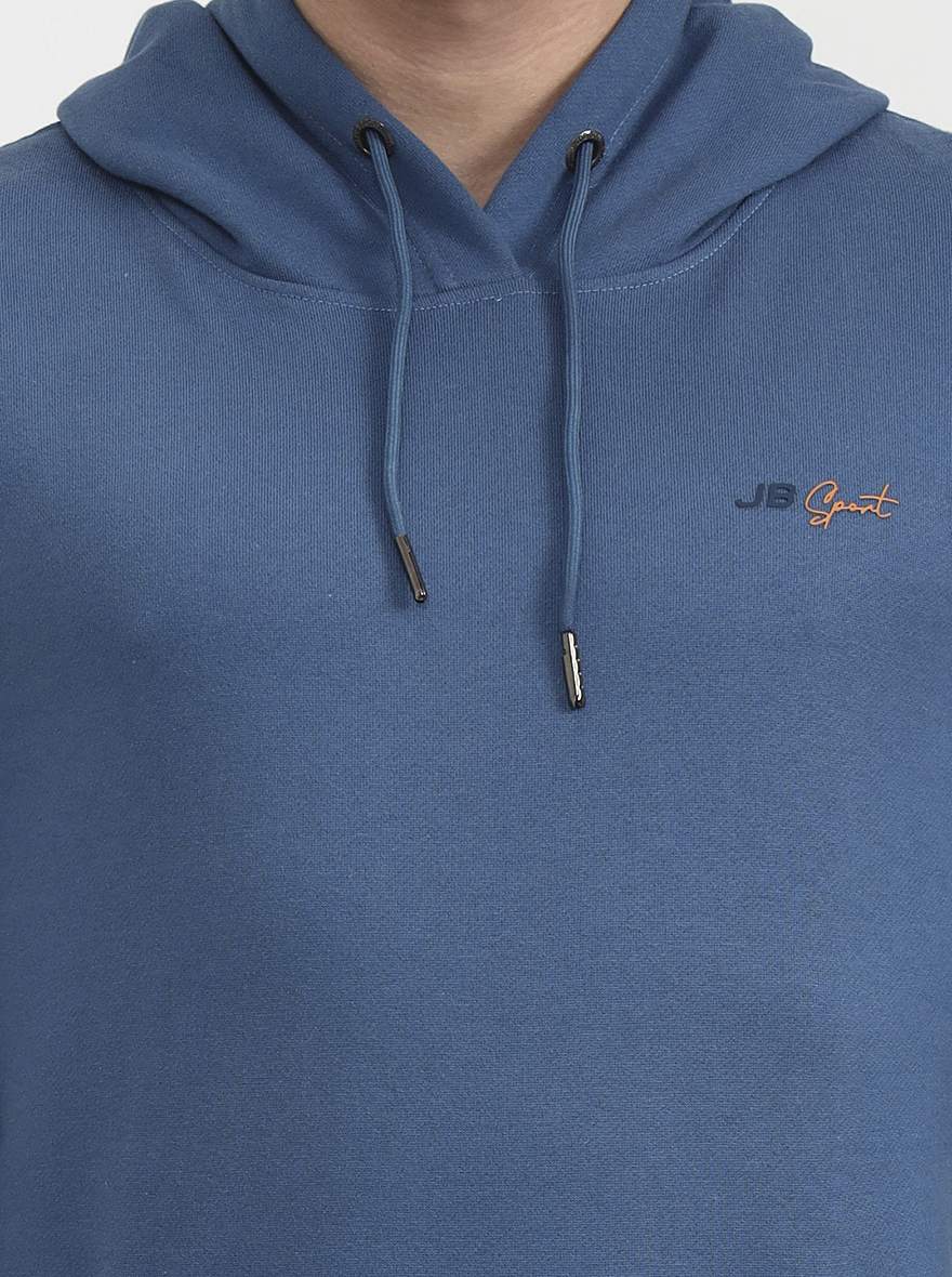 Airforce Blue Solid Slim Fit Winter T-Shirt | JadeBlue